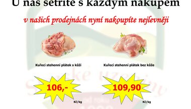 Akce na kuřecí stehenní plátek Akce na kuřecí stehenní plátek