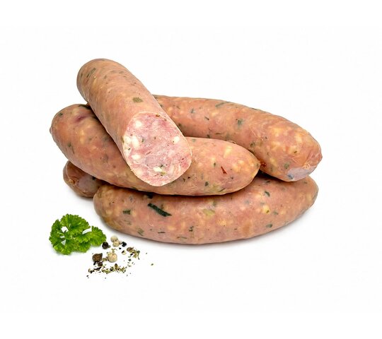 Gril klobásy s pórkem a sýrem Gril klobásy s pórkem a sýrem