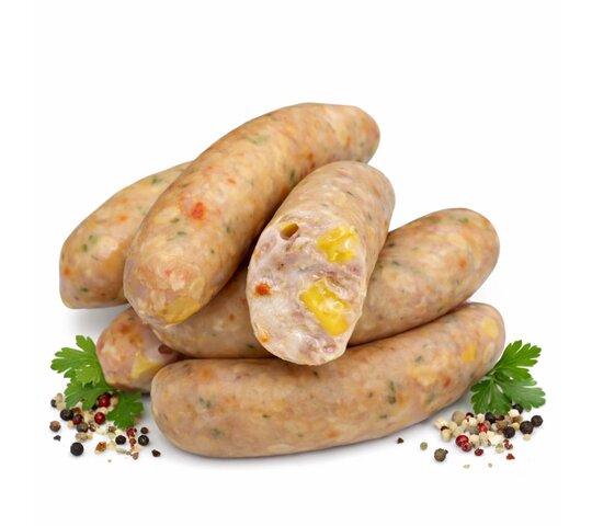 Gril klobásy s čedarem a jalapeňos